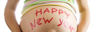 Schwangere mit Happy New Year