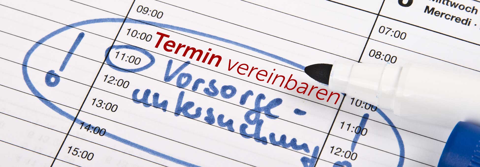 Kalender Vorsirgeuntersuchung